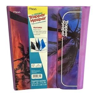 NEW Trapper Keeper Binder Retro 1" Binder Portfolio Mead Tropical 2 Folders READ
